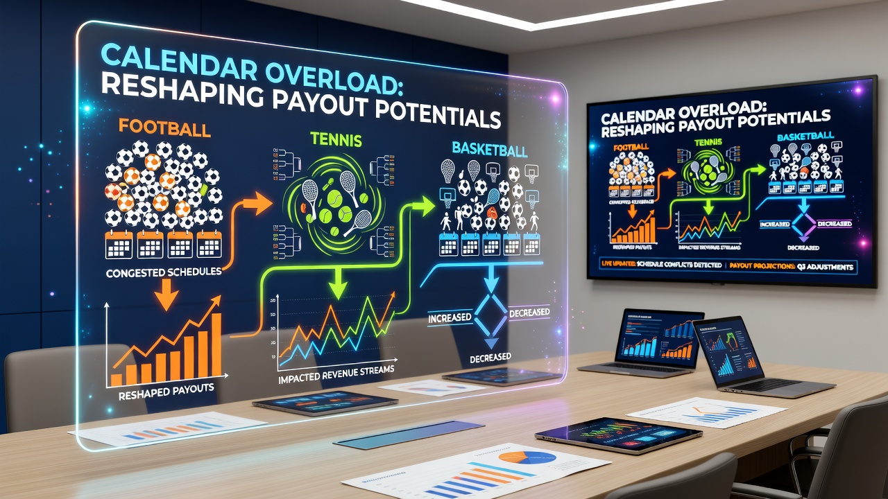 Depiction of tennis and basketball schedules showing fixture congestion and its influence on betting odds