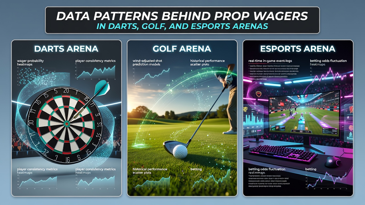 Graph illustrating performance metrics and prop bet correlations in golf and esports