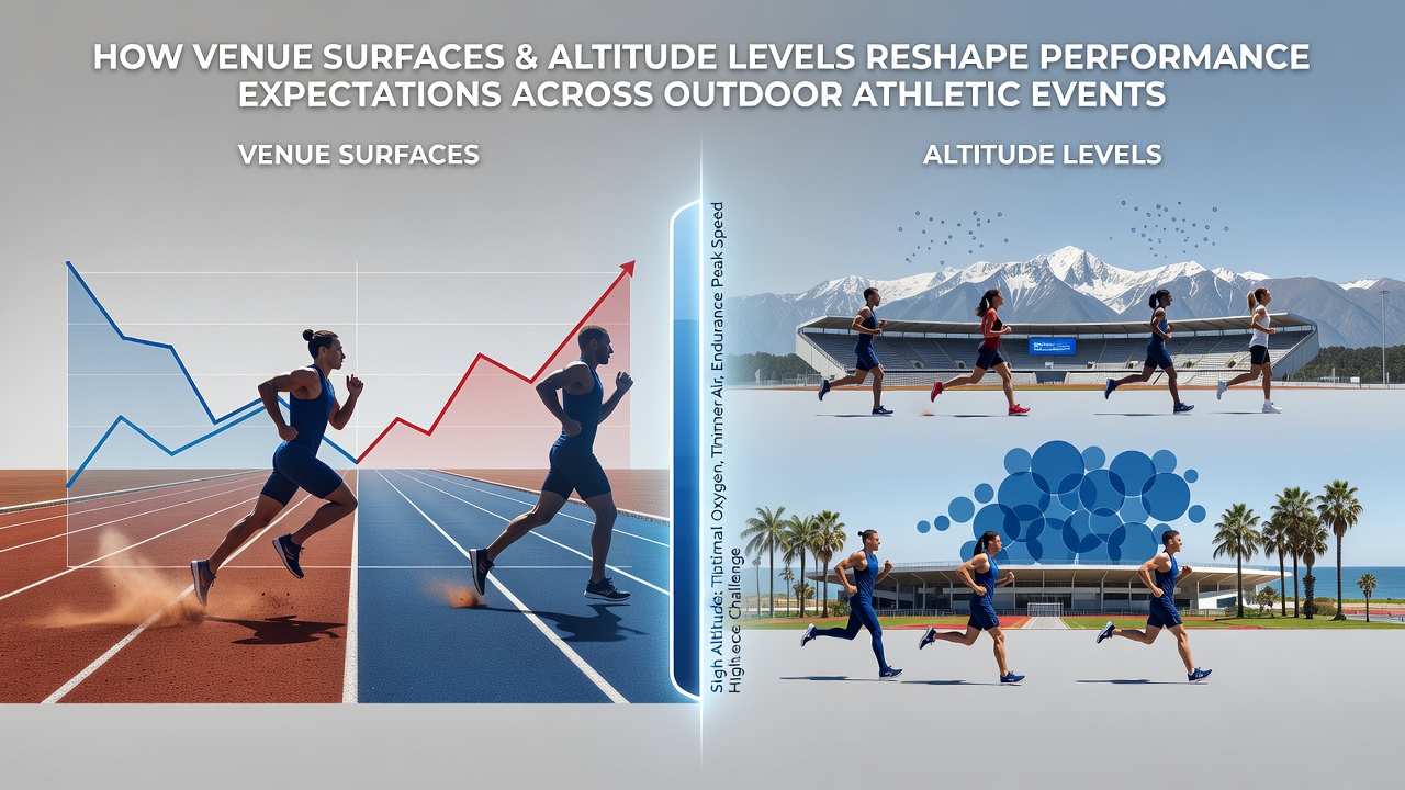 Runners navigating a high-altitude outdoor course with visible terrain and surface variations