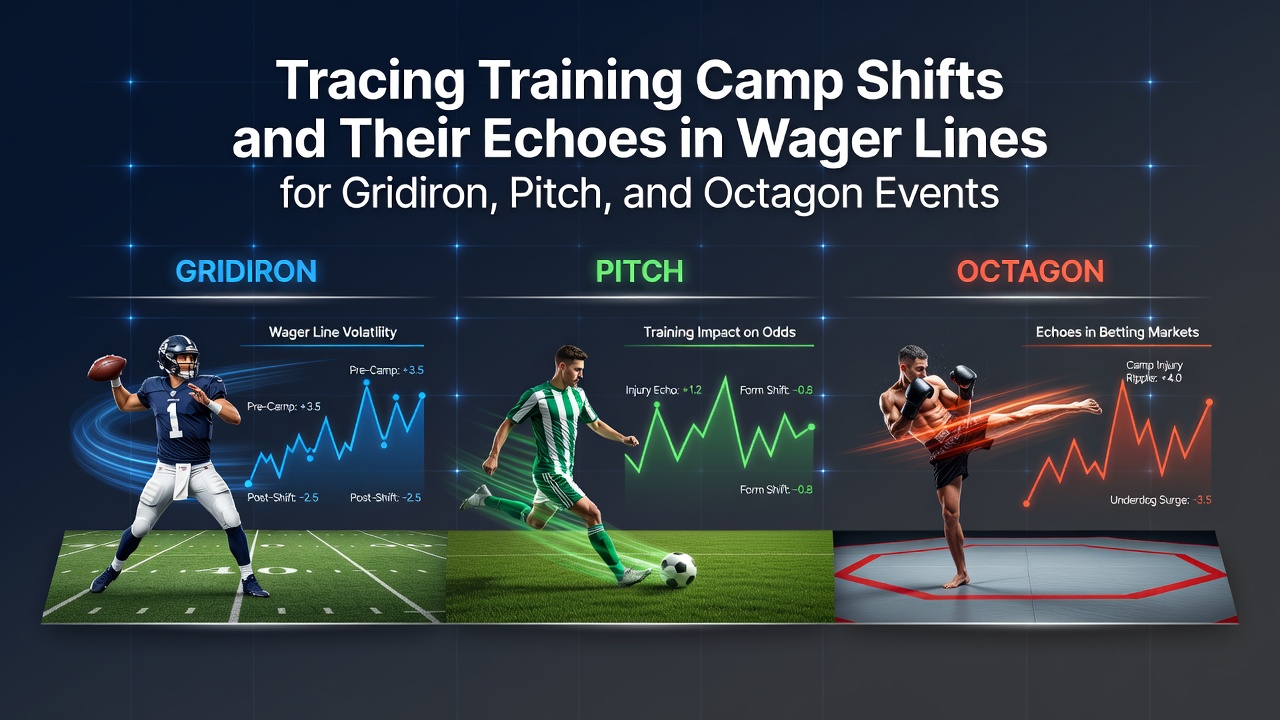 Training camp drills and betting market analysis for gridiron, pitch, and octagon sports